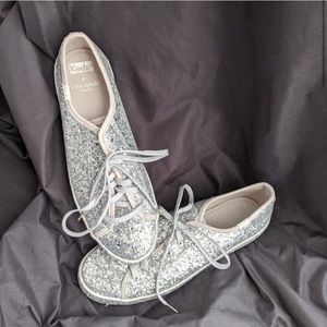 Keds x Kate Spade silver glitter sz 9